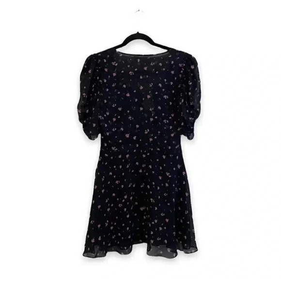 NWT LoveShackFancy Cora Floral Black 100% Silk Mini Dress Size: XS - Picture 9 of 15